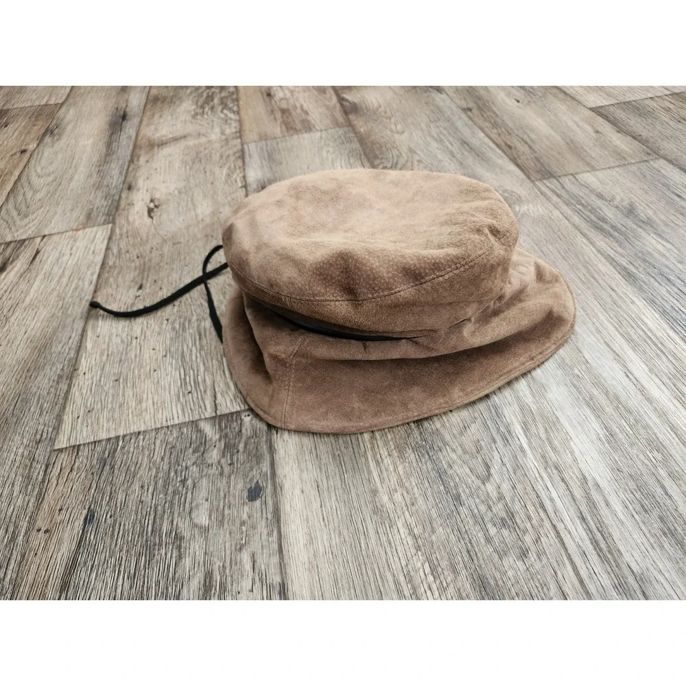 Vintage Eric Javits Packable Bucket Hat Suede Brown One Size Water Repellent - Picture 4 of 11